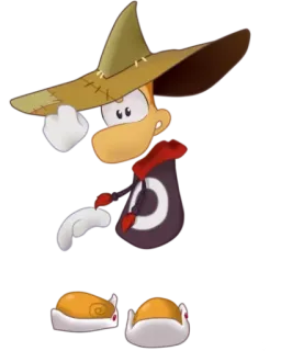 🔮 Rayman rayman, videospiel, cartoon, figur, hut whatsapp sticker