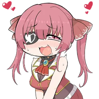 🤤 Houshou Marine Hololive Аниме, VTuber, Милый, Каваий, Hololive, Houshou Marine, Цифровое искусство whatsapp sticker