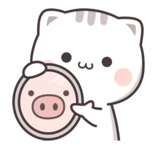 😹 gato, cerdo, animal, lindo, pegatina, dibujo animado telegram sticker