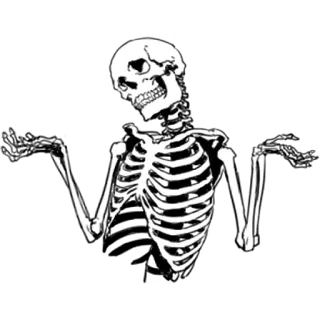 🤷 szkielet, kości, anatomia, śmierć, gotyk, halloween telegram sticker