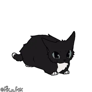 🥳 @fix_x_fox Katze, schwarze Katze, Tier, süß, Cartoon, Aufkleber whatsapp sticker