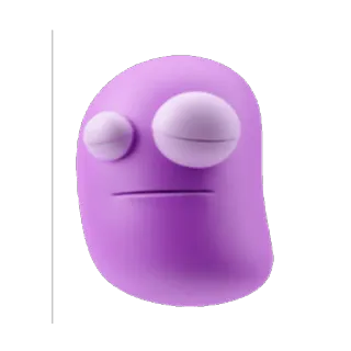 😣 블롭, 보라색, 무표정, 만화, 3D, 추상적인 telegram sticker