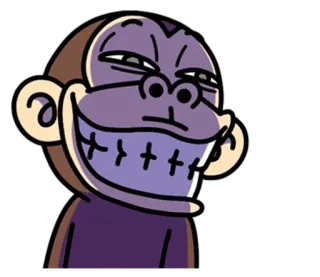 😈 원숭이, 만화, 유인원, 동물, 일러스트 telegram sticker
