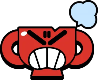 😡 bravo, vermelho, desenho animado, rosto, expressão, frustrado whatsapp sticker