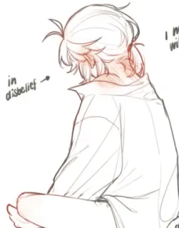 🌟 in disbelief esboço, anime, personagem, expressão, incredulidade, triste, emoção telegram sticker
