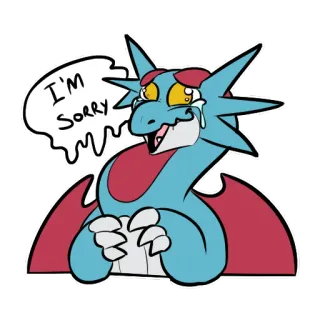 💦 I'M SORRY dragon, sorry, apology, cartoon, sticker whatsapp sticker