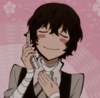 🥂 Osamu Dazai Bungou Stray Dogs Anime, Bungou Stray Dogs, Dazai, Osamu Dazai, lächelnd, Handy whatsapp sticker