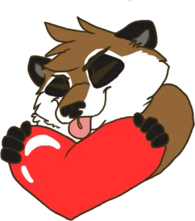 ❤ dibujo animado, animal, nutria, corazón, amor, lindo, sticker telegram sticker
