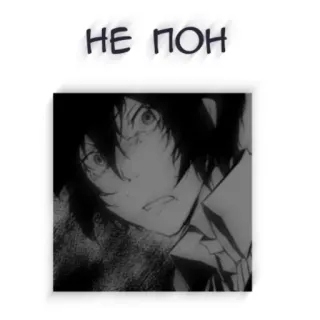 🖤 НЕ ПОН アニメ, 白黒, ポートレート, 表情, 漫画 telegram sticker