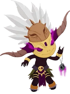 😈 mostro, cartone animato, fantasy, personaggio, viola, oro telegram sticker