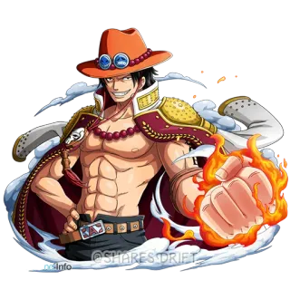 💰 Ace One Piece Anime, One Piece, Portgas D Ace, Ace Punho de Fogo, Pirata telegram sticker