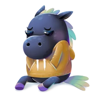 😞 лошадь, грустный, животное, мультфильм, милый whatsapp sticker