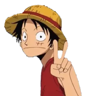 ✌️ Luffy One Piece Anime, Monkey D. Luffy, One Piece, Hoạt hình, Nhân vật whatsapp sticker