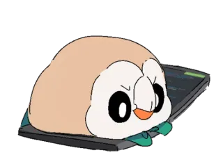📵 Rowlet pokemon, brindibou, mignon, dessin animé, jeu telegram sticker