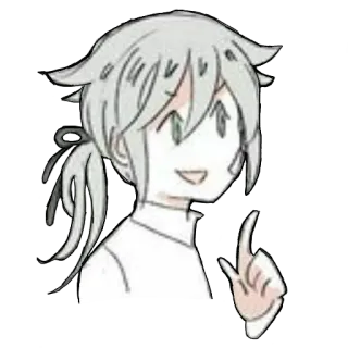 😏 anime, cartoon, character, pointing, gesture, sticker, drawing telegram sticker