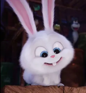 🐰 Snowball The Secret Life of Pets conejo, lindo, blanco, animal, dibujos animados, bonito whatsapp sticker