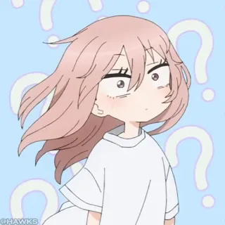 🎀 Anime, Imut, Tanda tanya, Kartun, Rambut merah muda telegram sticker