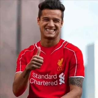 👍 Standard Chartered fútbol, deportes, camiseta, Liverpool FC, Philippe Coutinho telegram sticker
