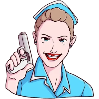 🔫 nurse, gun, weapon, pistol, medical telegram sticker