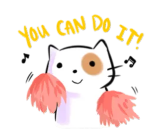 🙂 YOU CAN DO IT! chat, cheerleader, encouragement, motivation, positif, mignon telegram sticker