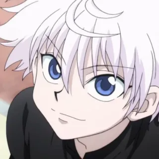🍶 Killua Zoldyck Hunter x Hunter Anime, Killua, Hunter x Hunter, Desenho animado, Personagem, Cabelo branco, Olhos azuis telegram sticker