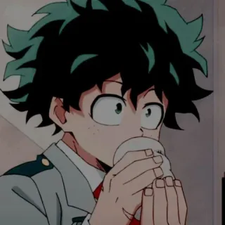 🥦 Izuku Midoriya My Hero Academia Anime, My Hero Academia, Izuku Midoriya, Deku, Bevanda, Cartone animato telegram sticker