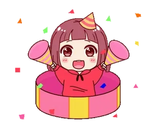 🎉 feest, viering, confetti, cartoon, schattig, leuk, vrolijk, blij telegram sticker