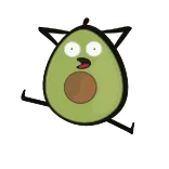 😨 avocado, cartoon, funny, cute, surprised telegram sticker