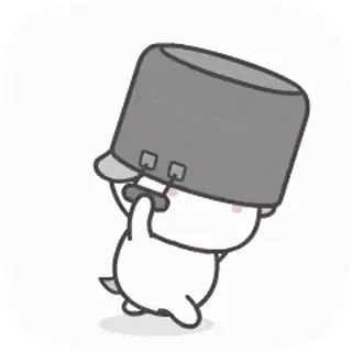 🙈 Desenho animado, Animal, Balde, Fofo, Engraçado telegram sticker