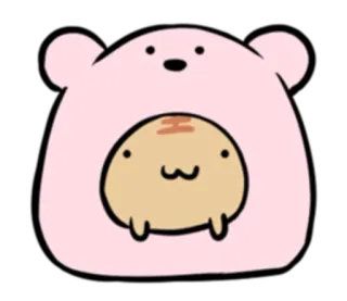 👩‍👧 Dessin animé, Ours, Animal, Mignon, Kawaii whatsapp sticker