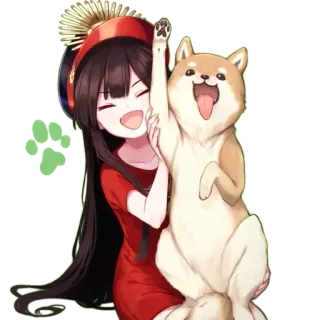 🐶 anime, dog, cute, girl, shiba inu telegram sticker
