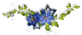 🤔 flowers, blue flowers, leaves, decoration, floral whatsapp sticker
