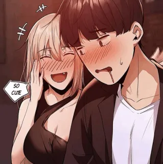 🌒 SO CUTE anime, couple, cute, blushing, love telegram sticker