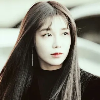 🕯 vrouw, portret, aziatisch, meisje, koreaans, haar, schoonheid telegram sticker