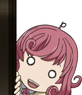 😀 Anime, Hoạt hình, Nhân vật, Tóc hồng, Biểu cảm telegram sticker