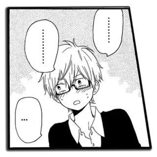 😶 ........ Manga, Anime, BD, Bulle, Rougeur, Garçon, Lunettes telegram sticker