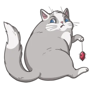 ☹️ cat, pet, animal, sticker, cute, cartoon, playful telegram sticker