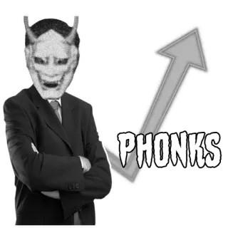 📈 PHONKS หน้ากาก, ปีศาจ, สูท, ลูกศร, Phonk telegram sticker