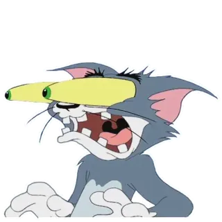 😏 Tom Cat Tom and Jerry dessin animé, chat, drôle, exagéré, choqué, surprise, animation telegram sticker