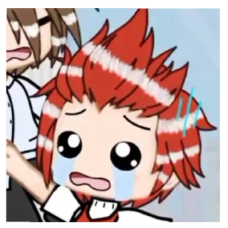 😥 pleurs, triste, animé, Gacha Life, larmes, dessin animé telegram sticker