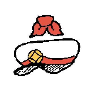 ⛑ 帽子, ヘッドウェア, キャップ, セーラーハット, ヴィンテージ, レトロ telegram sticker