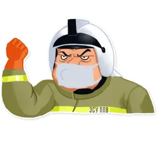😡 ЗСУ ППО firefighter, cartoon, angry, uniform, ukraine telegram sticker