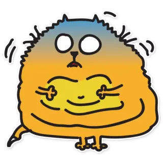😱 cat, sticker, cartoon, cute, yellow, animal, funny telegram sticker