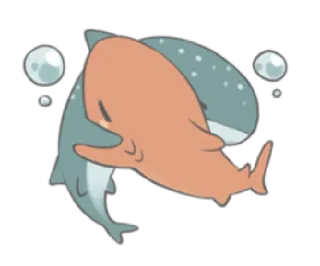 💕 tubarão, abraço, fofo, animal, peixe telegram sticker