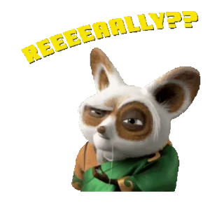 😒 Master Shifu Kung Fu Panda REEEAALLY?? Kung Fu Panda, Maestro Shifu, Incredulità, Infastidito, Domanda telegram sticker