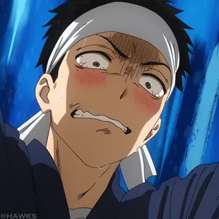 🎎 animé, gêné, rougir, expression, manga telegram sticker