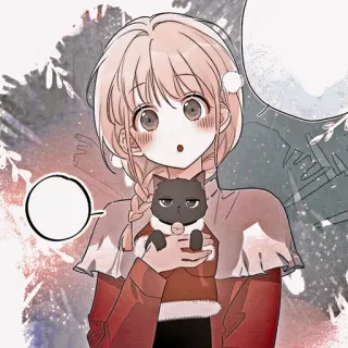 🦔 Dziewczyna anime, Kreskówka, Kot, Uroczy, Ilustracja, Sztuka, Naklejka telegram sticker