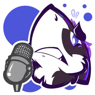😳 상어, 마이크, 만화, 캐릭터, 팟캐스트, 음악, 가수 telegram sticker