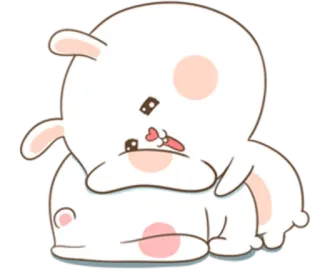 🐽 coelho, fofo, desenho animado, animal, coelhinho, kawaii, adesivo telegram sticker