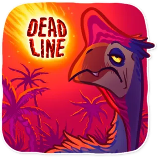 🔥 DEAD LINE 締め切り, 恐竜, 漫画, ストレス, 仕事, 緊急 telegram sticker